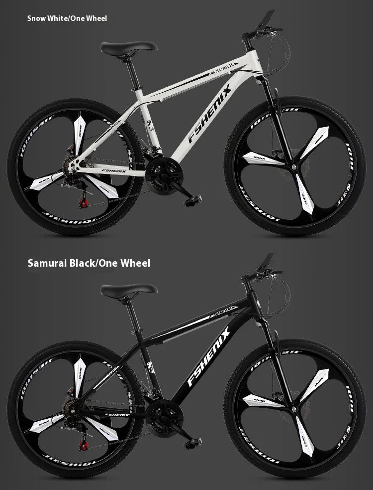 Adult wholesale mountain bikes, 24-inch and 26-inch, shock-absorbing, 21-speed off-road bikes, and college student bicycles