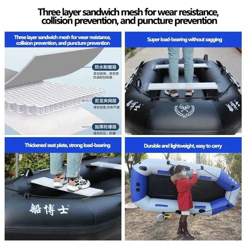 Professional Inflatable Fishing Boat & Kayak Set – Foldable PVC Dinghy for Adults