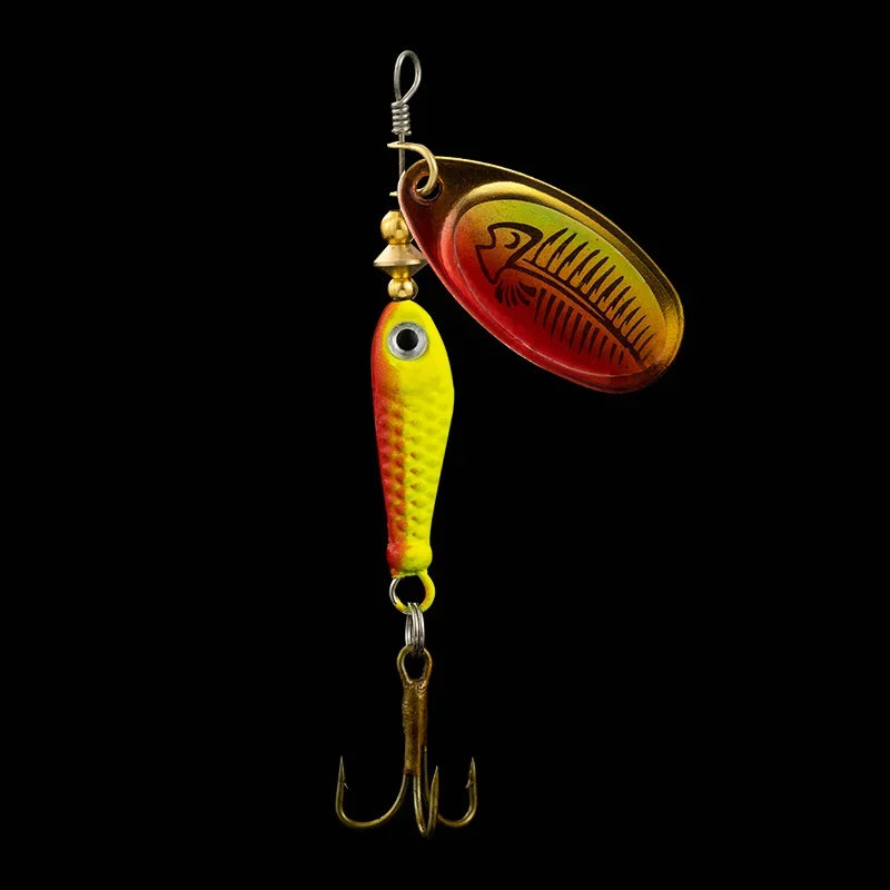 9g Rotating Fishing Bait Spoon Lure Metal Triple Hook Artificial Fish Wobbler Feeder for Enhanced Fishing Experience
