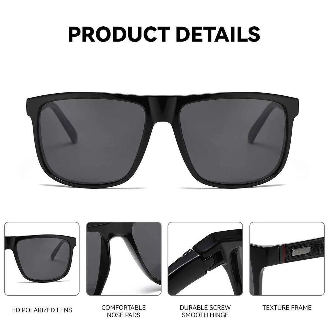 BARCUR Lightweight And Comfortable Business Style Sunglasses, Classic And Versatile, Uv Resistant, Essential For Daily Travel