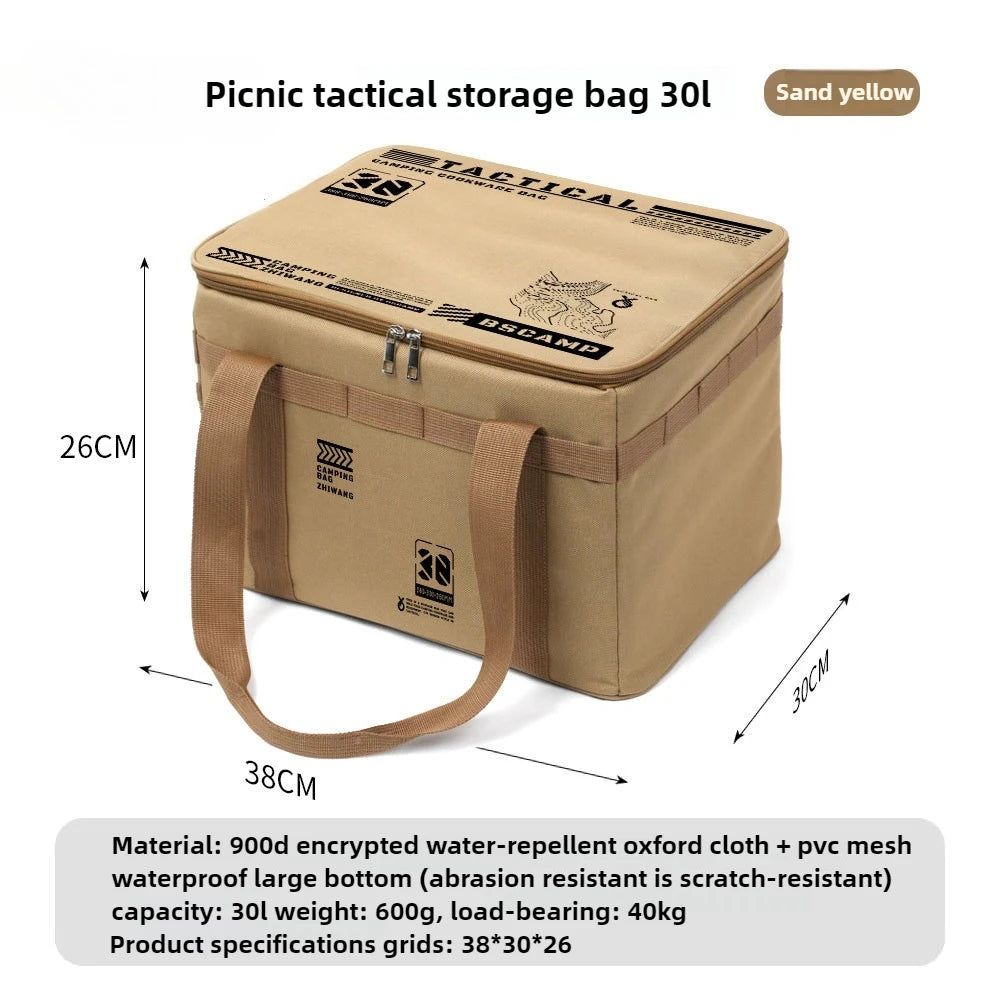 Outdoor folding storage box, picnic camping storage box, tableware, kitchenware, large capacity