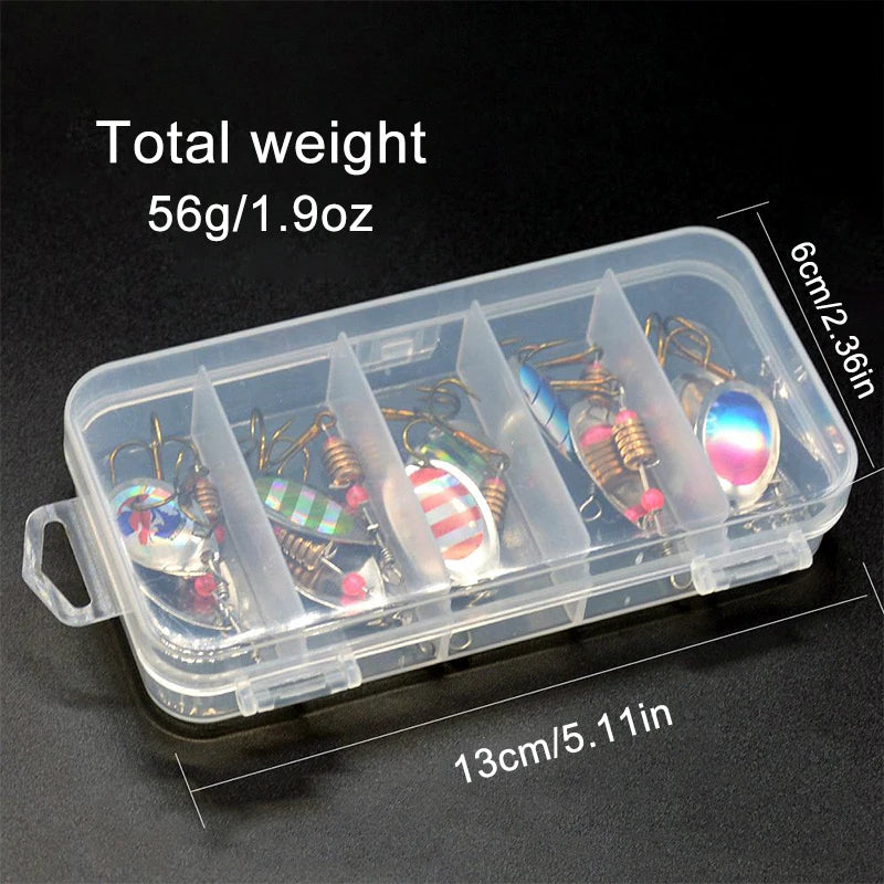 10pc Metal Spoon Spinner Lure Set – 2.6g Spoonbait Crankbait Wobbler for Bass & Pike (Mixed Colors)