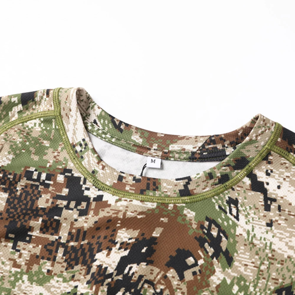 Long Sleeve Hunting Fishing Pullover, Polyester Camouflage, Anti-bacterial, Quick Dry, Sweat, High-grade, Autumn