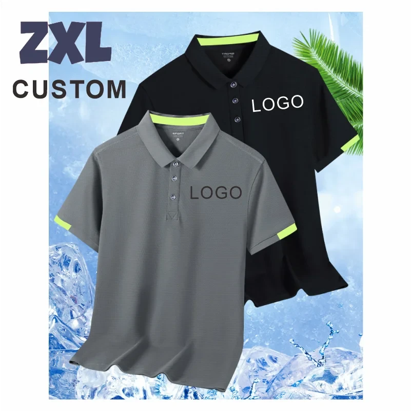 ZXL Quick-drying Sports Polo Shirt Custom Logo Company Brand Design Print Embroidery Breathable Lapel Short Sleeve Polo Shirts