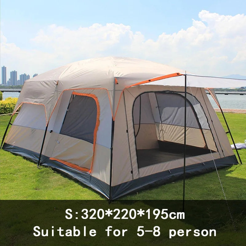 2-Bedroom Family Camping Tent – 5 to 8 Person Double Layer Cabin Tent, Rainproof