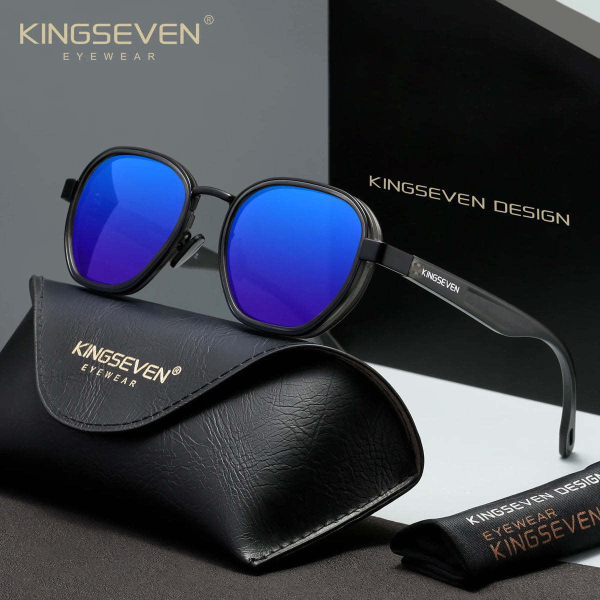 KINGSEVEN Polarized Round Sunglasses – Vintage Style UV400 for Men & Women