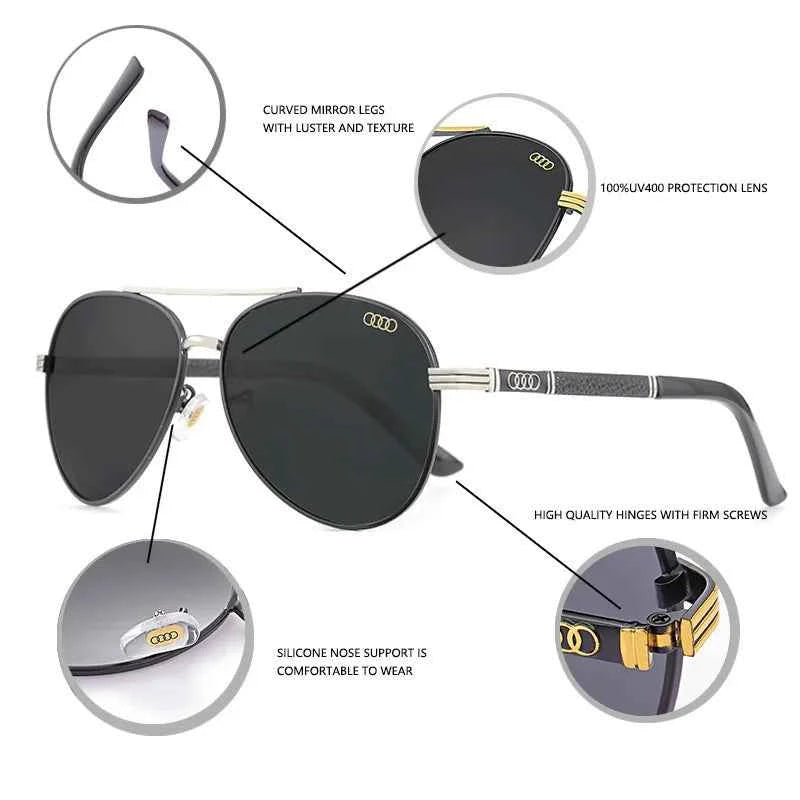 Audi 편광선글라스 UV400 Polarized Sunglasses for Men Women Motorcycle Glasses Anti-Glare Outdoor Adventure Shades 5012