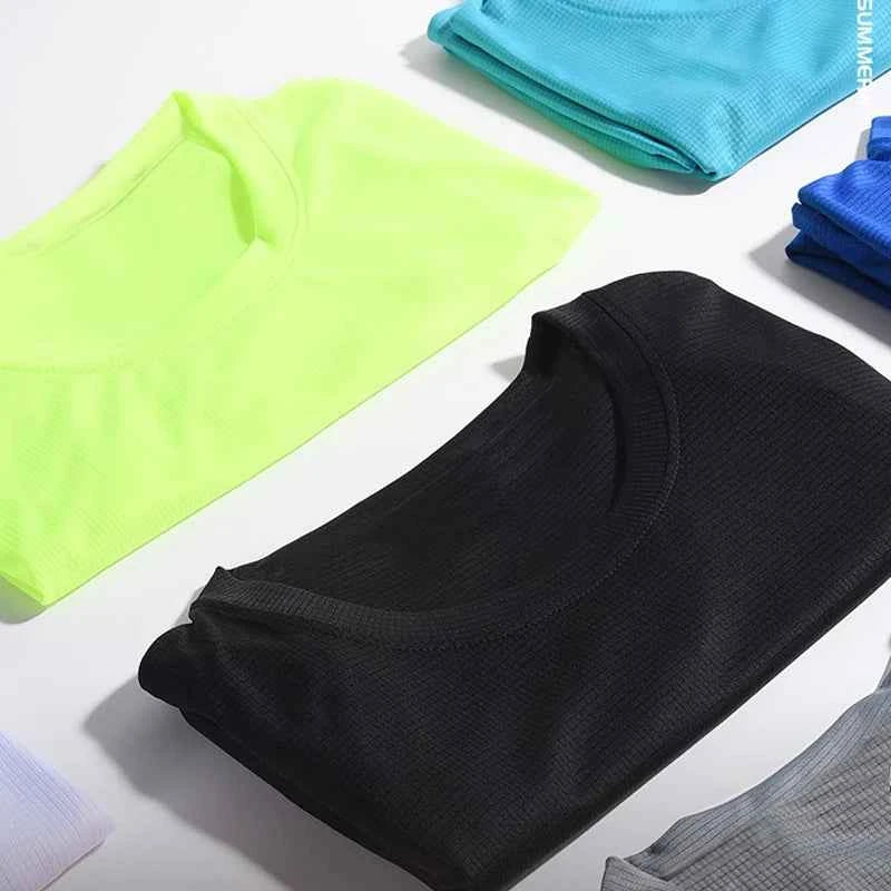 Summer Mens Shirts Running Bodybuilding Shirts Sport Gym t Shirt Men Short Sleeve Fitness Tops Oversized t-Shirt Jersey