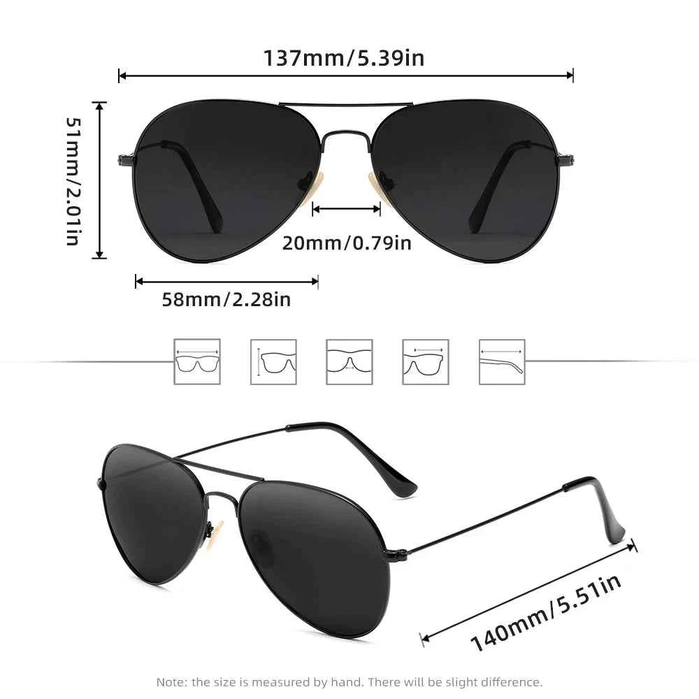 RareBray Brand Original Unisex Pilot Sunglasses Retrio Trendy UV400 Polarized Driving Travel Women/Men Anti-glare Eyeglasses