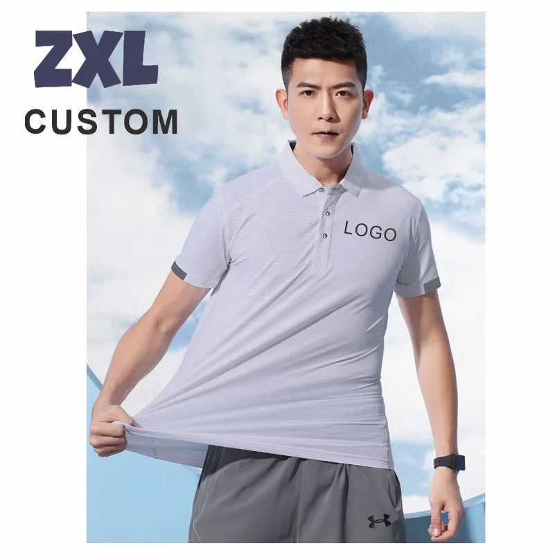 ZXL Quick-drying Sports Polo Shirt Custom Logo Company Brand Design Print Embroidery Breathable Lapel Short Sleeve Polo Shirts