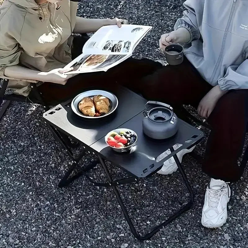 Portable Folding Stainless Steel Camping Table – Outdoor Dining for Camping, Beach & BBQ