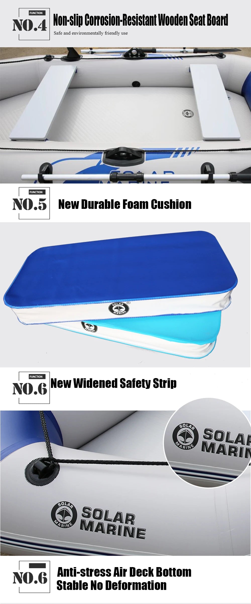 1.75-3.3m PVC Inflatable Kayak Fishing Boat with Slats Bottom for 1~6 Persons Canoeing Outdoor Water Sports Vacation Accessory