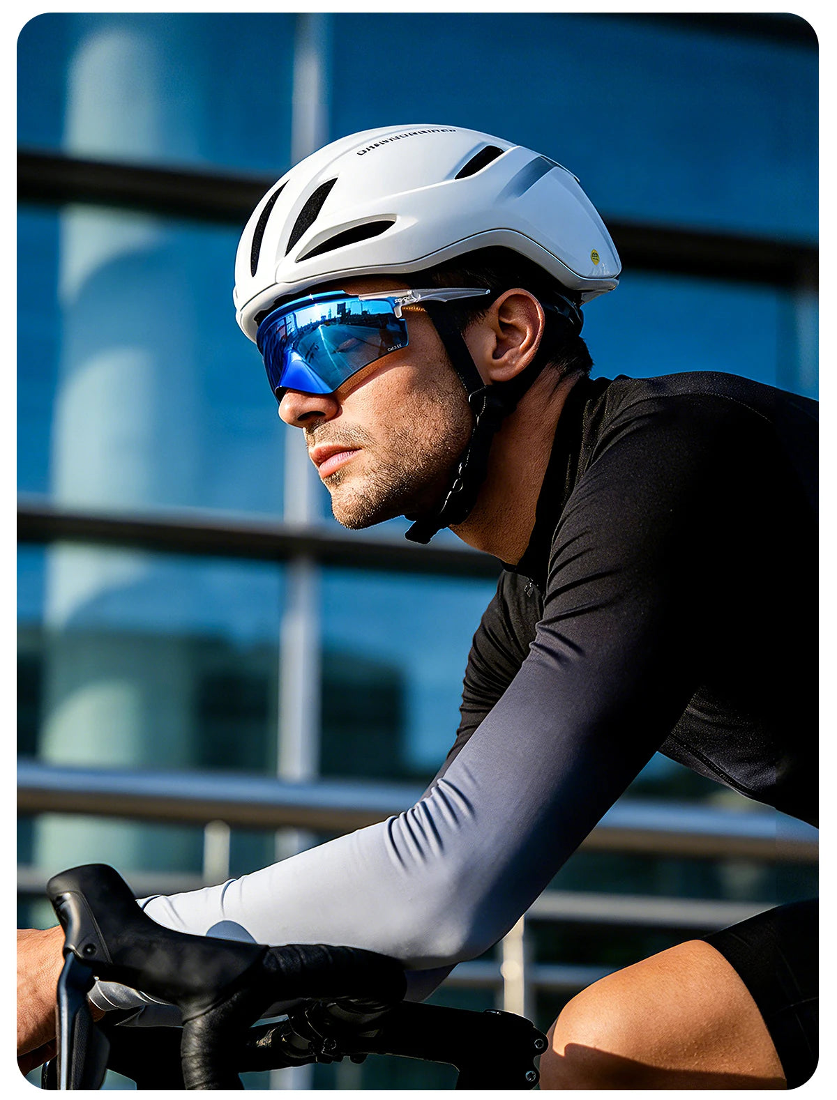 SCVCN Cycling Sunglasses – UV400 Waterproof Photochromic TR-90 Frame 146mm Wide Lens for MTB, Running & Outdoor Sport