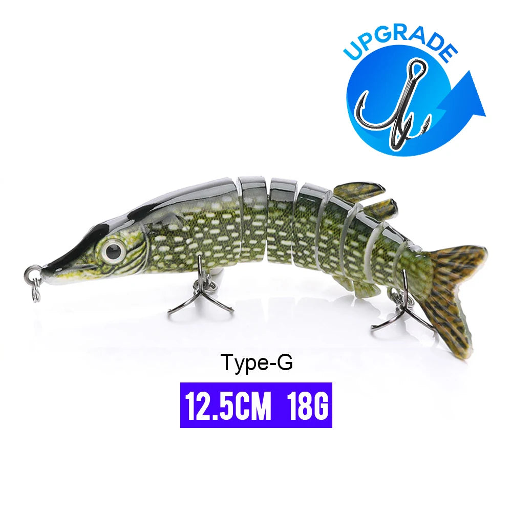 VTAVTA Jointed Swimbait Crankbait – Sinking Wobbler, 6/7/8-Segment, 10–14cm, 60+ Colors