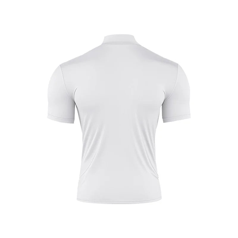 2025 compress sports Men T-shirt quick-dry Half High Collar Short Sleeve Pullover Tops Tight Breathable tops men Running T-shirt