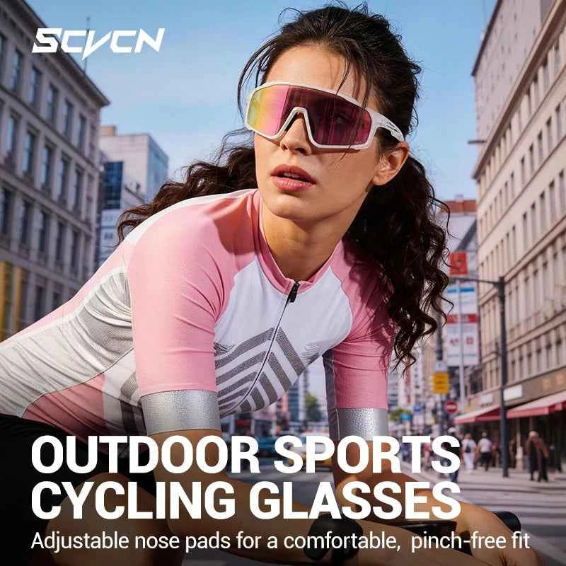 SCVCN Hiking Eyewear Photochromic Bike Cycling Sunglasses Men Outdoor Sports MTB UV400 Goggles Women Running Windproof Glasses