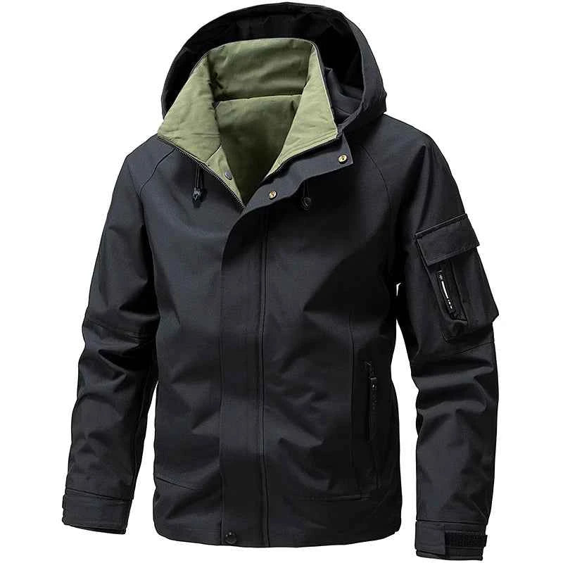 New Waterproof Jacket Men Outdoor Softshell Zip Up Hooded Jacket Windbreaker Hiking Camping Coat Lightweight Spring Autumn Coats