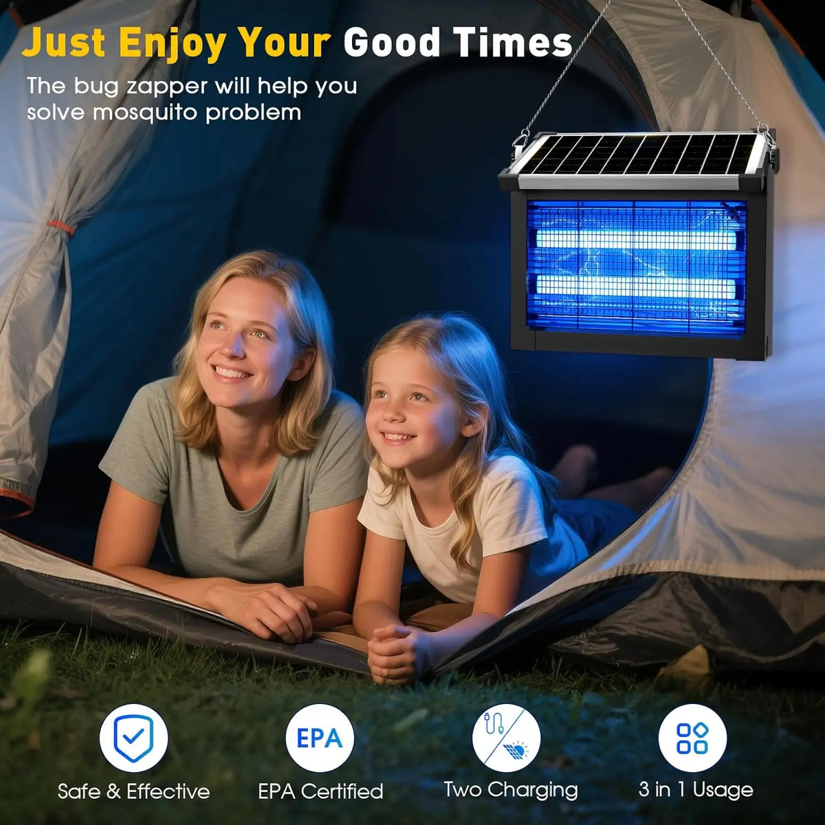 COOINJOY Solar Bug Zapper – Outdoor Waterproof Mosquito Killer | 16W, 20W & 40W