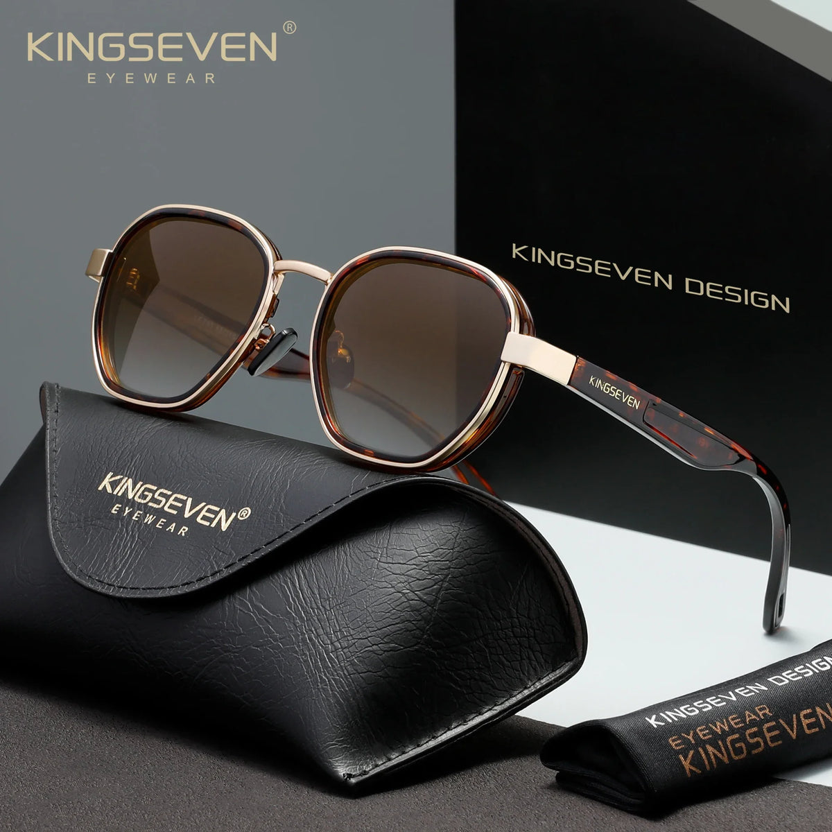 KINGSEVEN Polarized Round Sunglasses – Vintage Style UV400 for Men & Women