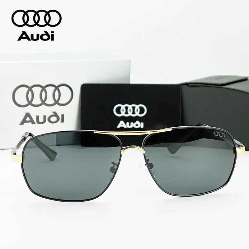 High Quality AUDI Genuine Sunglasses for Men Fashion Polarized Driving Eyewear Metal Frame Pilot Sun Glasses Original Box