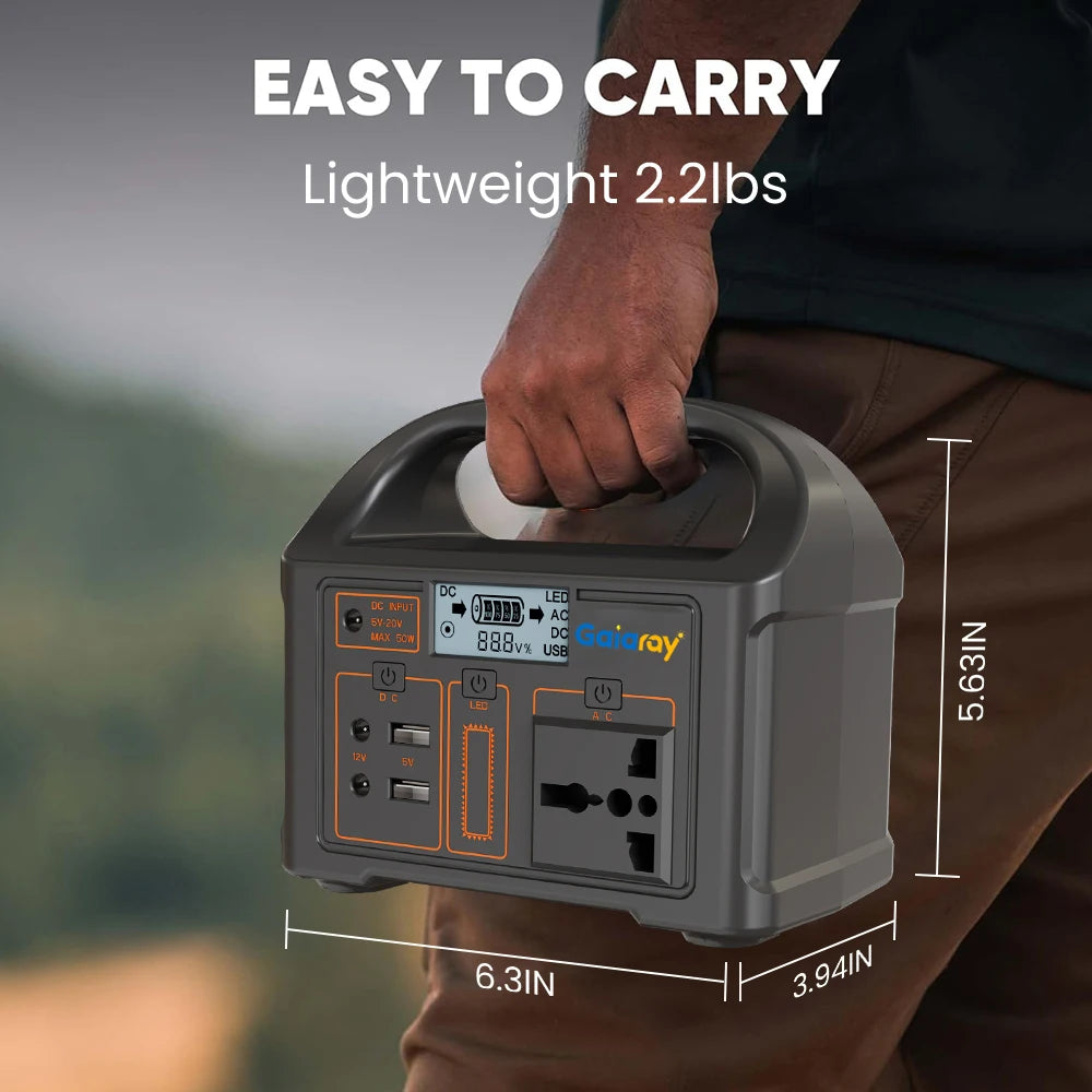 100W Portable Power Station 24000mAh LiFePO4 Charging Station Solar Generator 220V/110V Energy Storage Power Supply for Camping