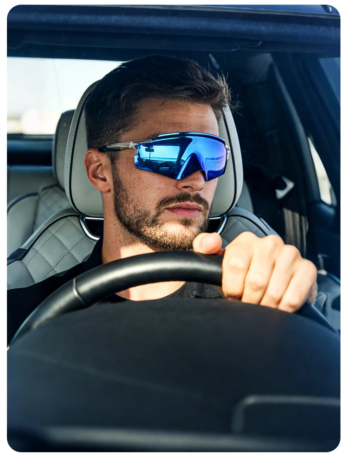 SCVCN Cycling Sunglasses – UV400 Waterproof Photochromic TR-90 Frame 146mm Wide Lens for MTB, Running & Outdoor Sport