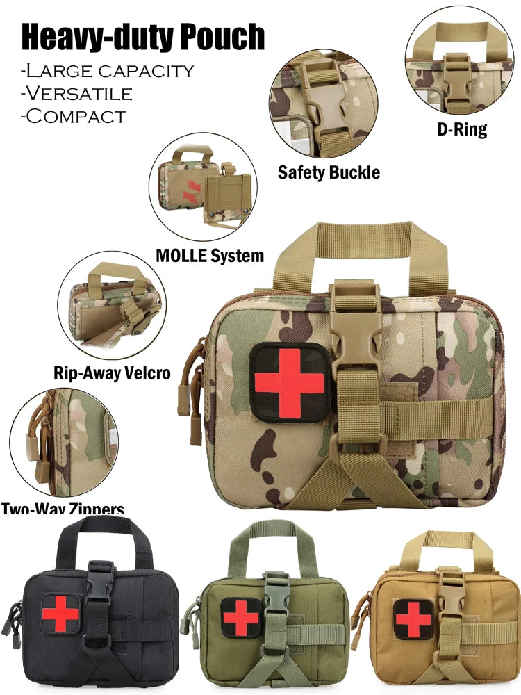 First Aid bag Upgrade Tactical EMT Pouch Rip Away Mole Medical kit IFAK Tear-Away Travel Outdoor Hiking emergency Survival kit