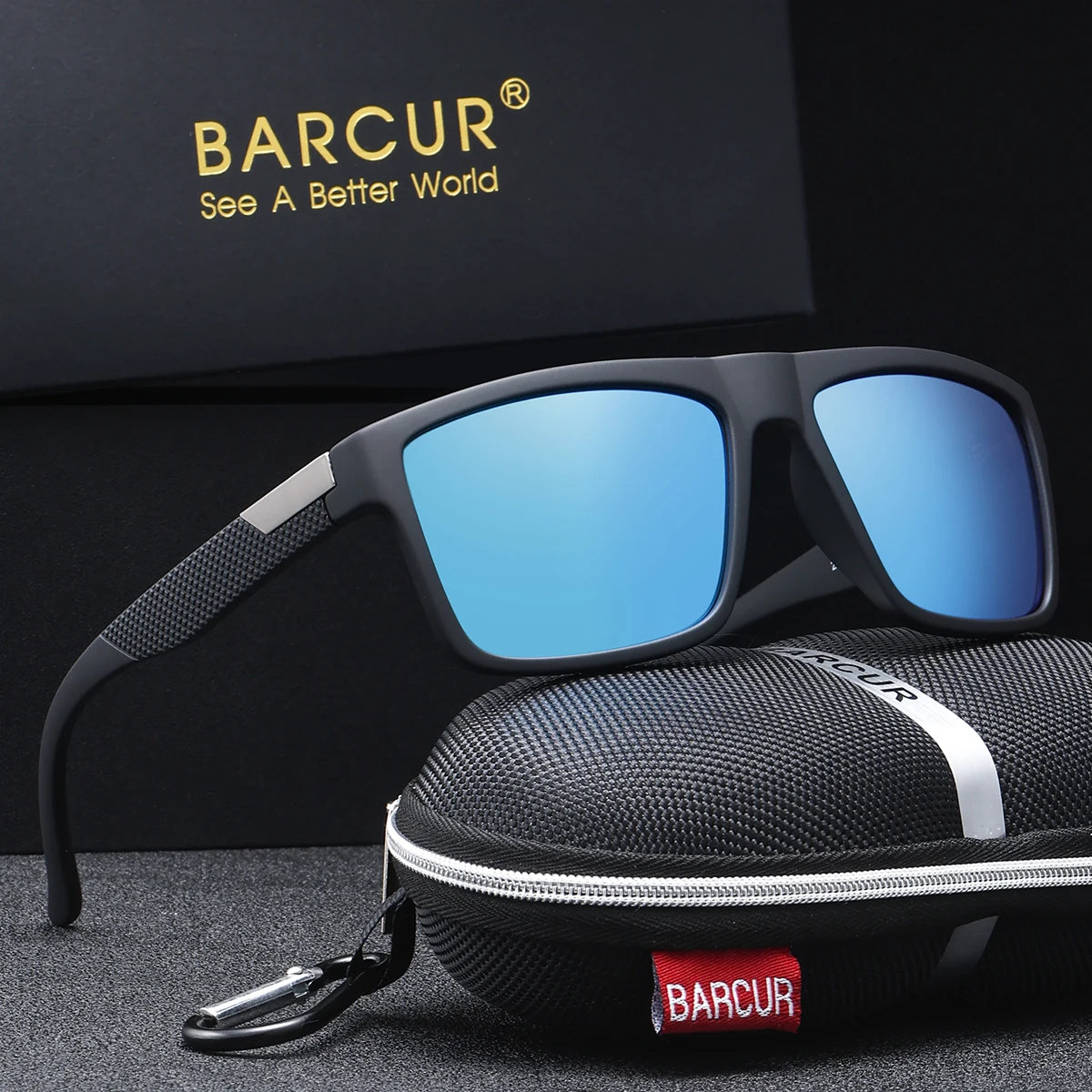 BARCUR Business Style Polarized Sunglasses – UV400 Square Frame for Daily Travel