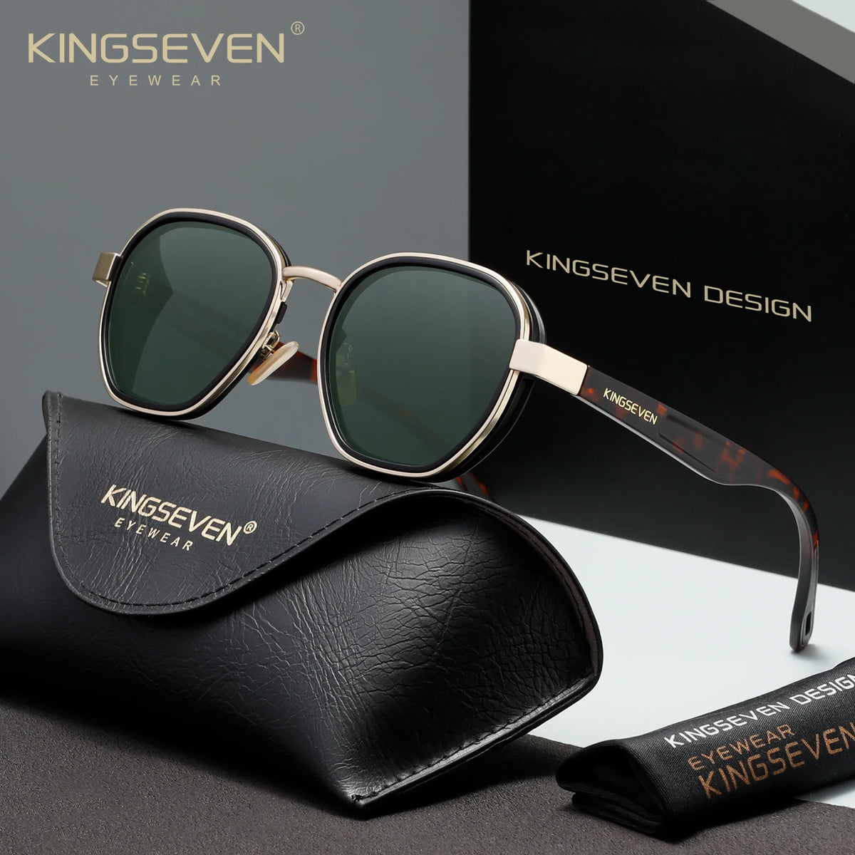 KINGSEVEN Polarized Round Sunglasses – Vintage Style UV400 for Men & Women