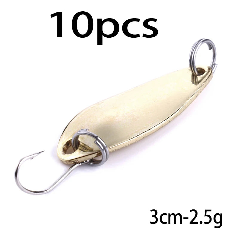 Metal Spoon Fishing Lure with Treble Hook – Gold & Silver Jig Bait for Bass, Pike & Perch