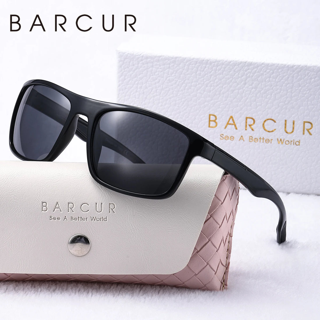BARCUR TR-90 Polarized Rectangle Sunglasses – UV400, Outdoor Sport, Men & Women
