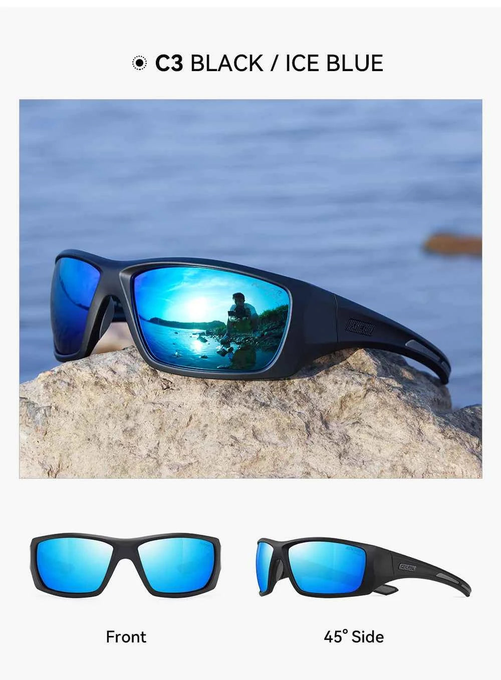 KDEAM High Quality TR90 Material Riding Sunglasses Men&
