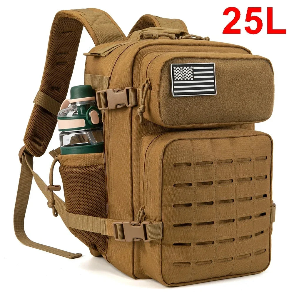Tactical Backpacks for Men Survival Laser Cut Hunting with Dual Cup Holders