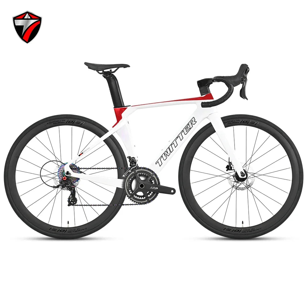R5pro Carbon Fiber Road Bike 22/24 Speed Racing with Hydraulic Disc Brakes Available in 7 Sizes - 43.5/46/48/50/52/54/56