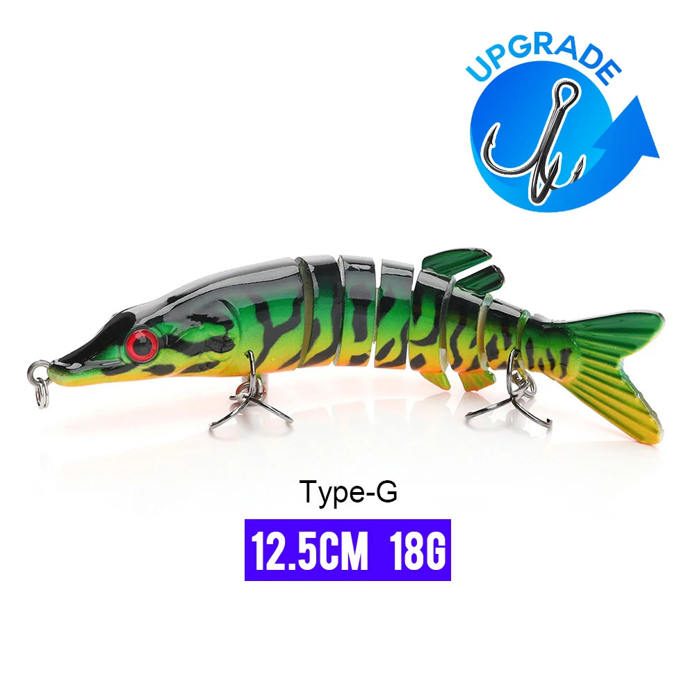 VTAVTA Jointed Swimbait Crankbait – Sinking Wobbler, 6/7/8-Segment, 10–14cm, 60+ Colors