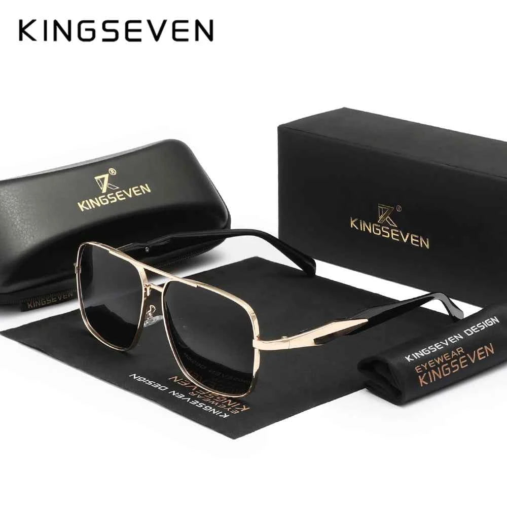 KINGSEVEN 7613 Polarized Sunglasses – Stainless Steel, Gradient, UV400, Unisex
