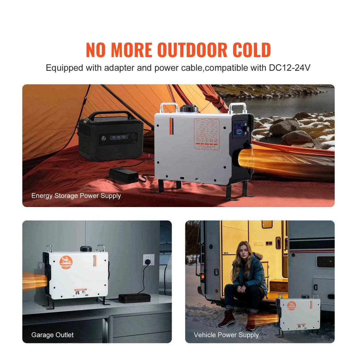 2kW Diesel Air Heater with Bluetooth, Remote & Display | CO Alarm | DC 12–24V | RV, Truck, Cabin & Camping