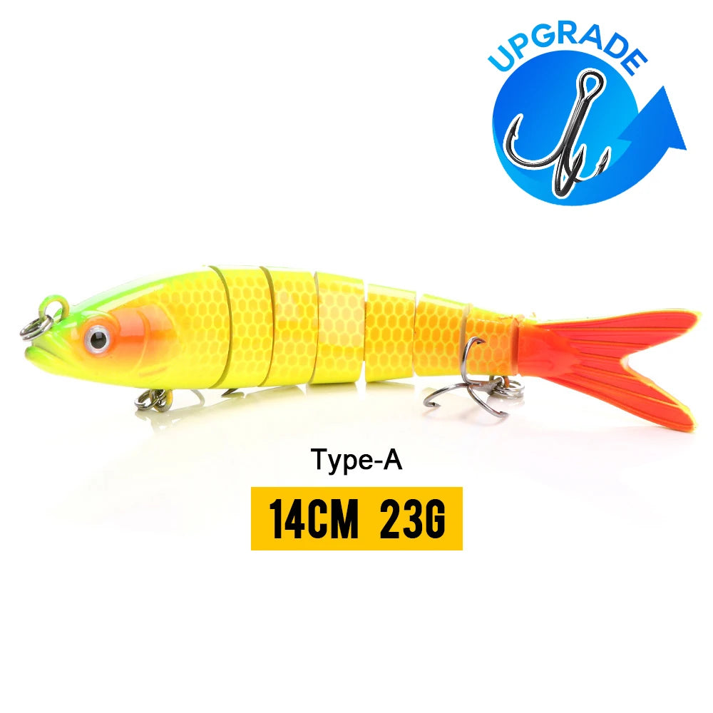 VTAVTA Jointed Swimbait Crankbait – Sinking Wobbler, 6/7/8-Segment, 10–14cm, 60+ Colors