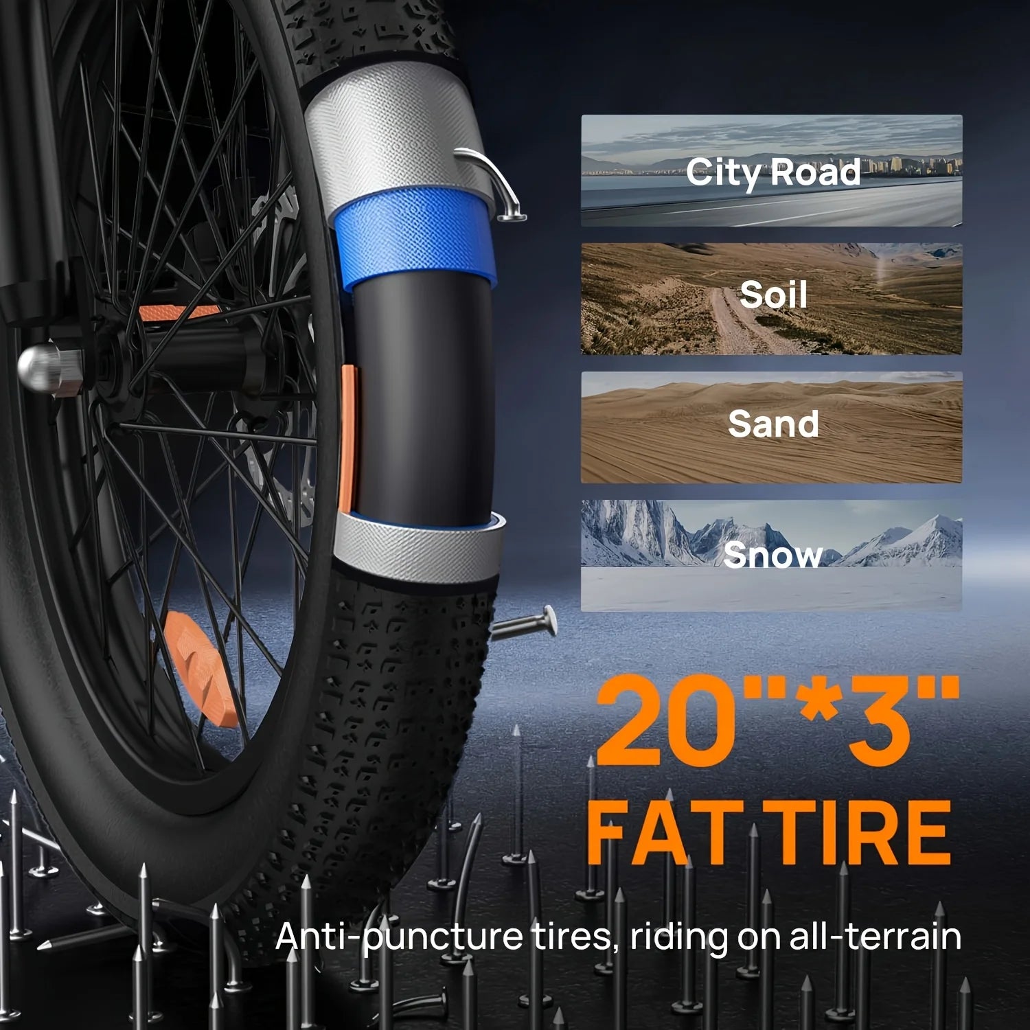 1000W E20 Electric Bike | 48V 13Ah Removable Battery, 20MPH, 20&