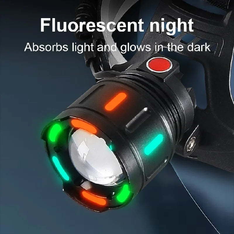 2026 New Super Powerful Headlamp 800W LED IR Sensor Headlight Rechargeable Head Flashlight 5000 Meter Head Lamp Fishing Lantern