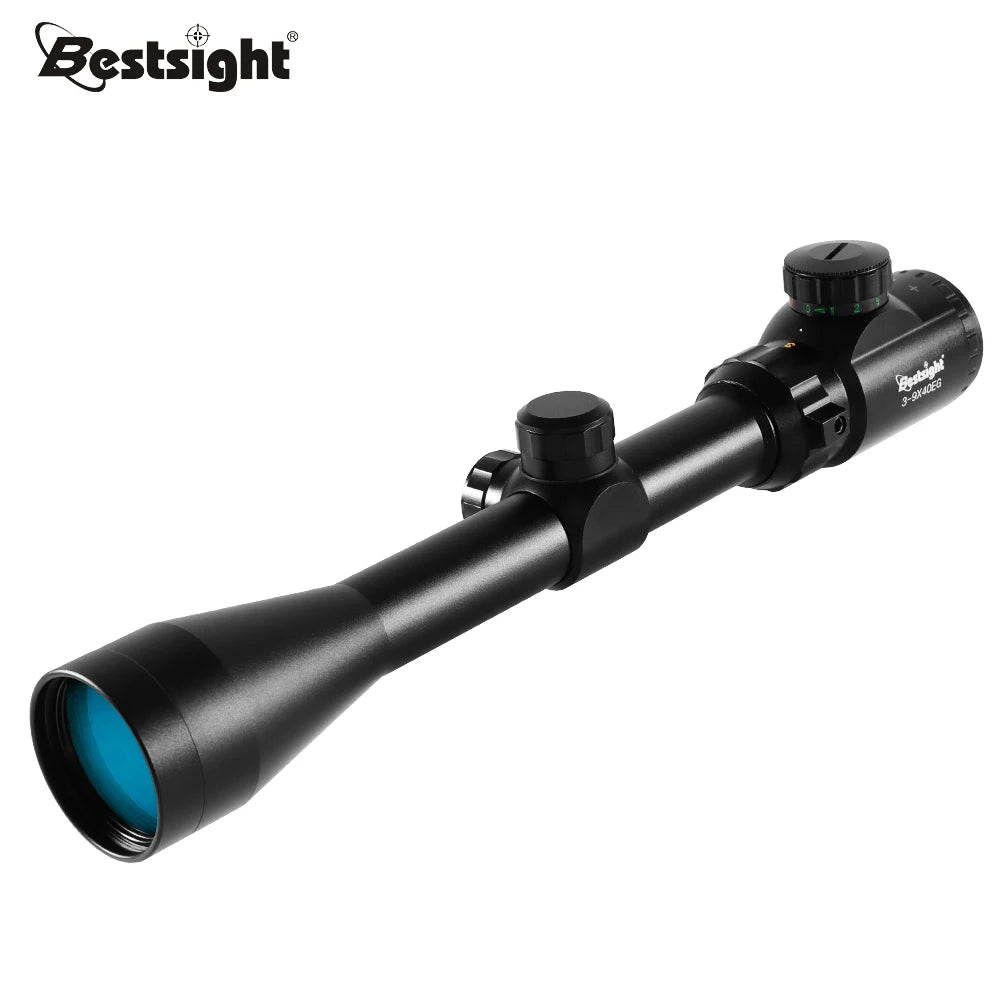 Riflescope 3-9x40 Rifle Sniper Scope Red or Green Illuminated Optical with Mounts Fit Free Crosshair