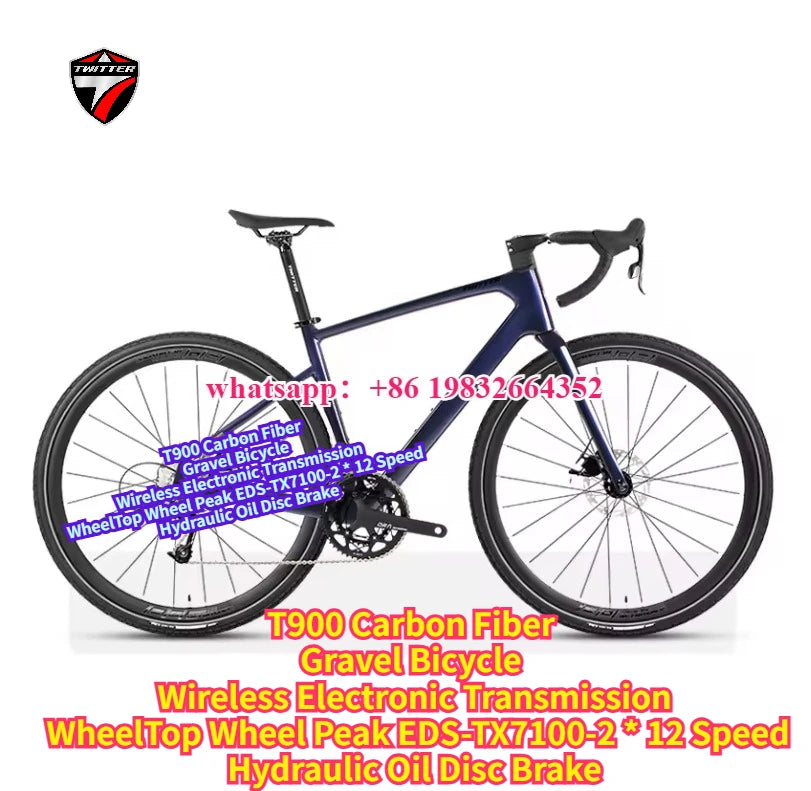 TWITTER Gravel Bike V1 – Wireless Electronic Groupset, Carbon Fiber Frame, Hydraulic Disc Brake