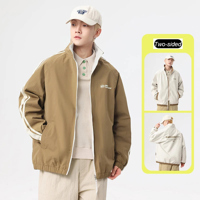 Ippolich Reversible Double-Sided Windbreaker Jacket – Waterproof Windproof Unisex Outdoor Coat for Camping & Hiking (M–4XL)