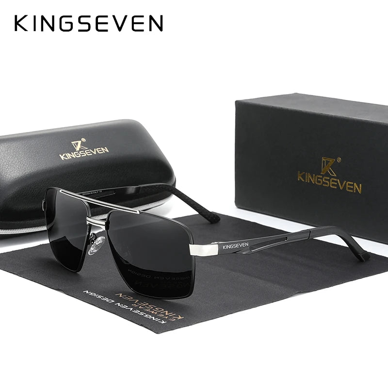KINGSEVEN x7755 Aluminum Pilot Sunglasses – TAC Polarized Mirror, Anti-Reflective, UV400, Unisex