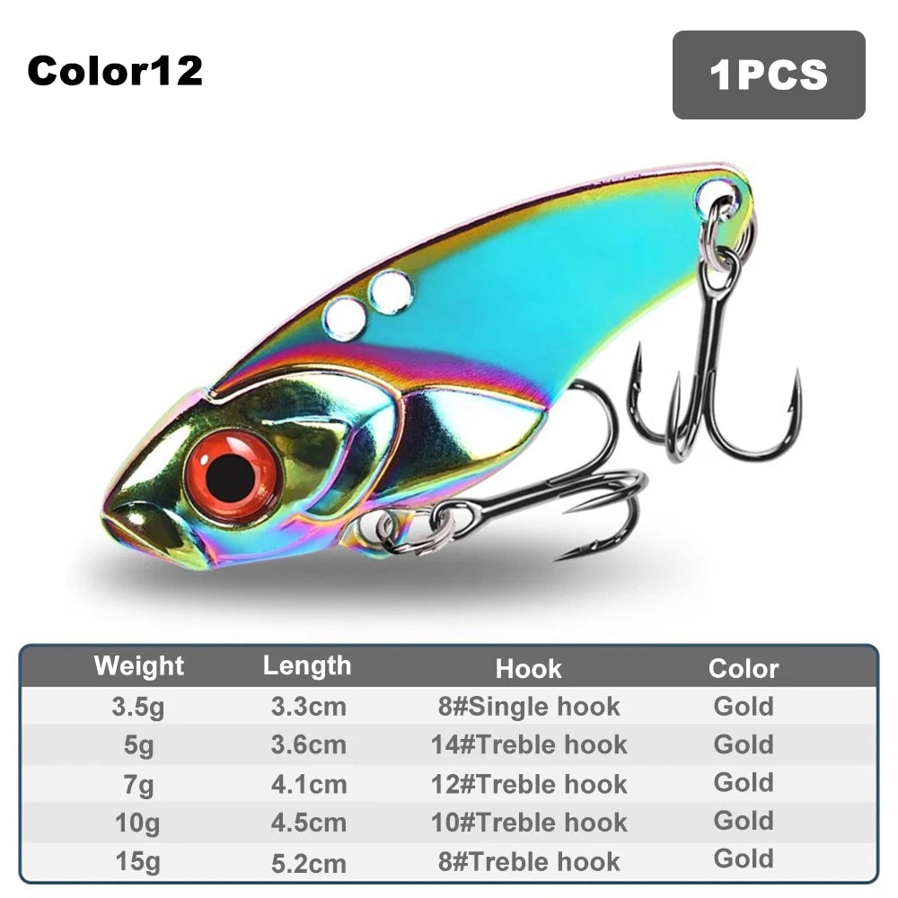 1PCS 3.5g/5g/7g/10g/15g VIB Fishing Lure Rattlesnake Iron Jig – Ultimate Long-Cast Hard Lure for Predatory Fish
