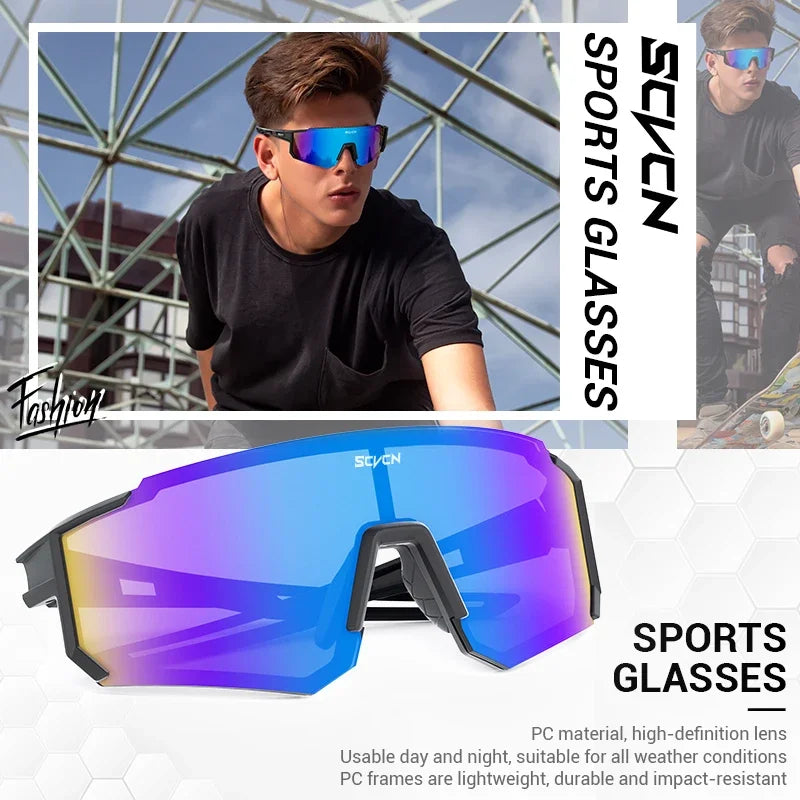 SCVCN Y2K Cycling Sunglasses – UV400 Polycarbonate Road Bike Glasses for Men & Women | Street, Driving, Hiking, Golf