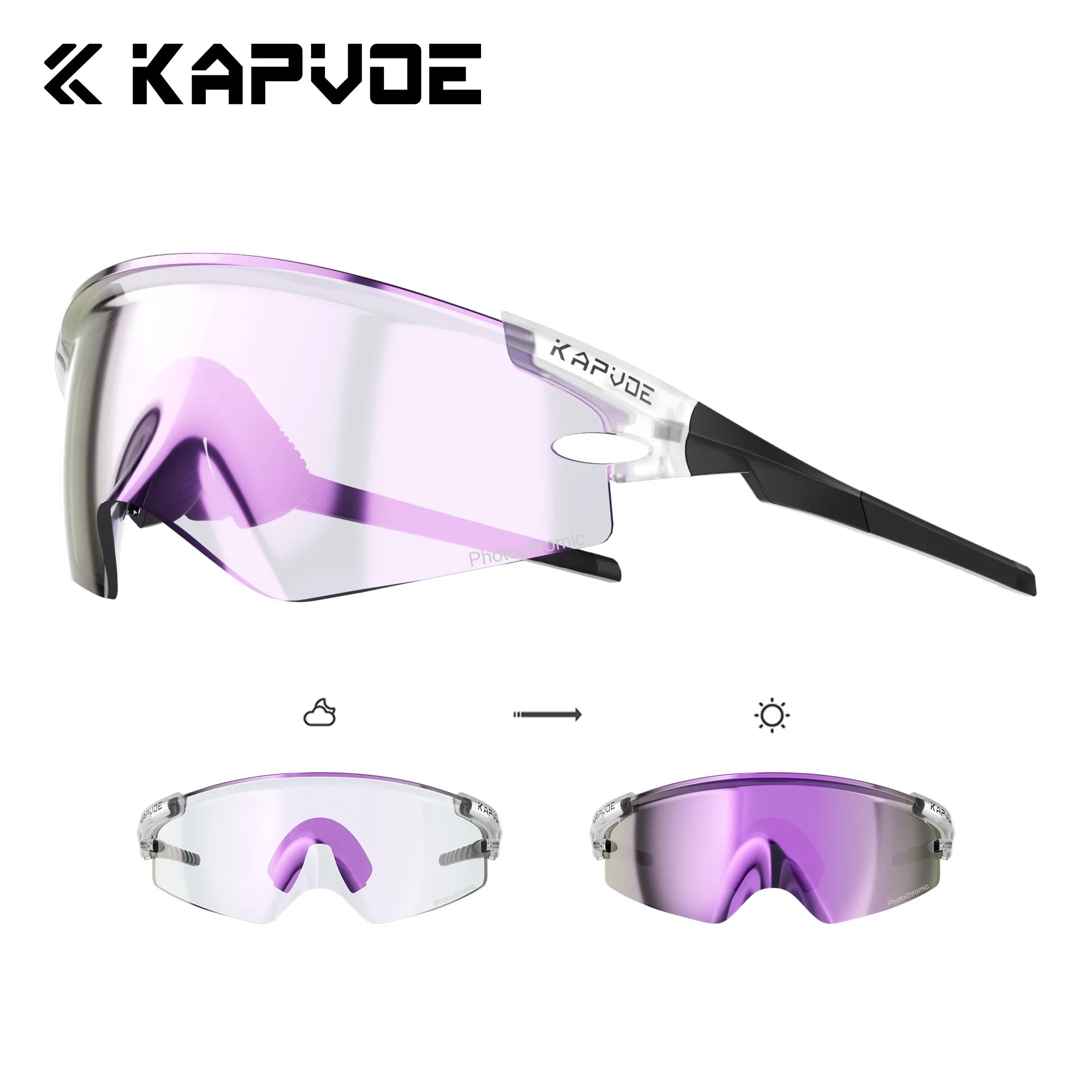 Kapvoe Man Cycling Glasses Sports Sunglasses Road Bike Mountain Bicycle Cycle Glasses Riding Goggle Sports Eyewear for Women 2026