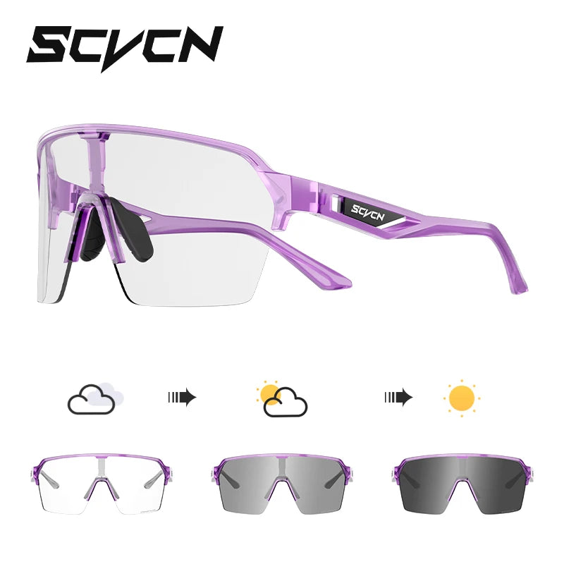 SCVCN Photochromic Cycling Sunglasses Glasses Bike Mountain Bicycle Hiking Golf UV400 Sports Glasses for Men Women Baseball 2026