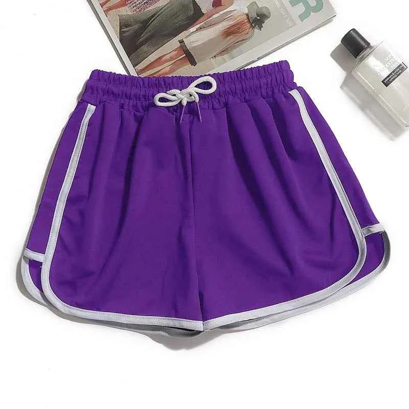 1pcs Summer Women Casual Solid Shorts Girl Gym Workout Shorts Pants Ladies Mid Waisted Yoga Short Student Loose Shorts S-3XL