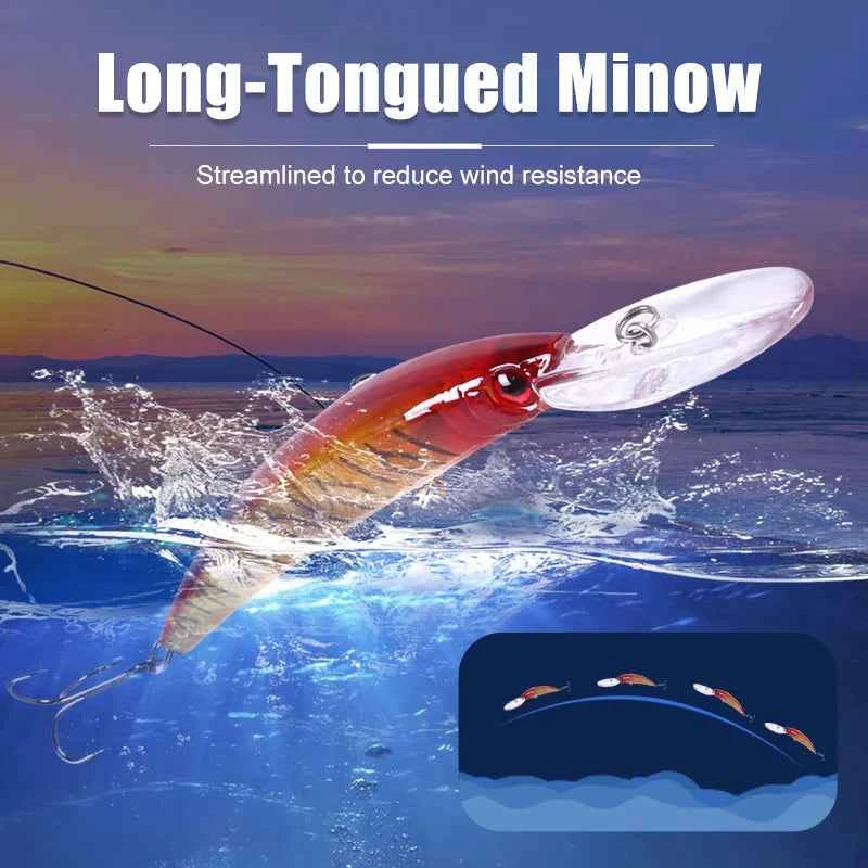 150mm 15g Deep Diving Jerkbait Minnow Fishing Lure – Hard Bait Wobbler with Rattle for Bass & Pike